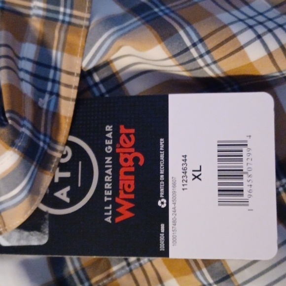 WRANGLER, NWT, MENS PLAID SHIRT, SIZE XL, FRONT POCKET, AND HIDDEN ZIP P… - Picture 11 of 11